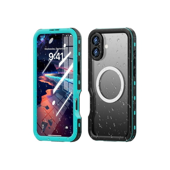 Magnetic Waterproof Case for iPhone 16 Plus, Built-in Screen Protector[IP68 Underwater][Upgrade Military Dropproof][Compatible with MagSafe] Full Body Shockproof Translucent Phone Cover