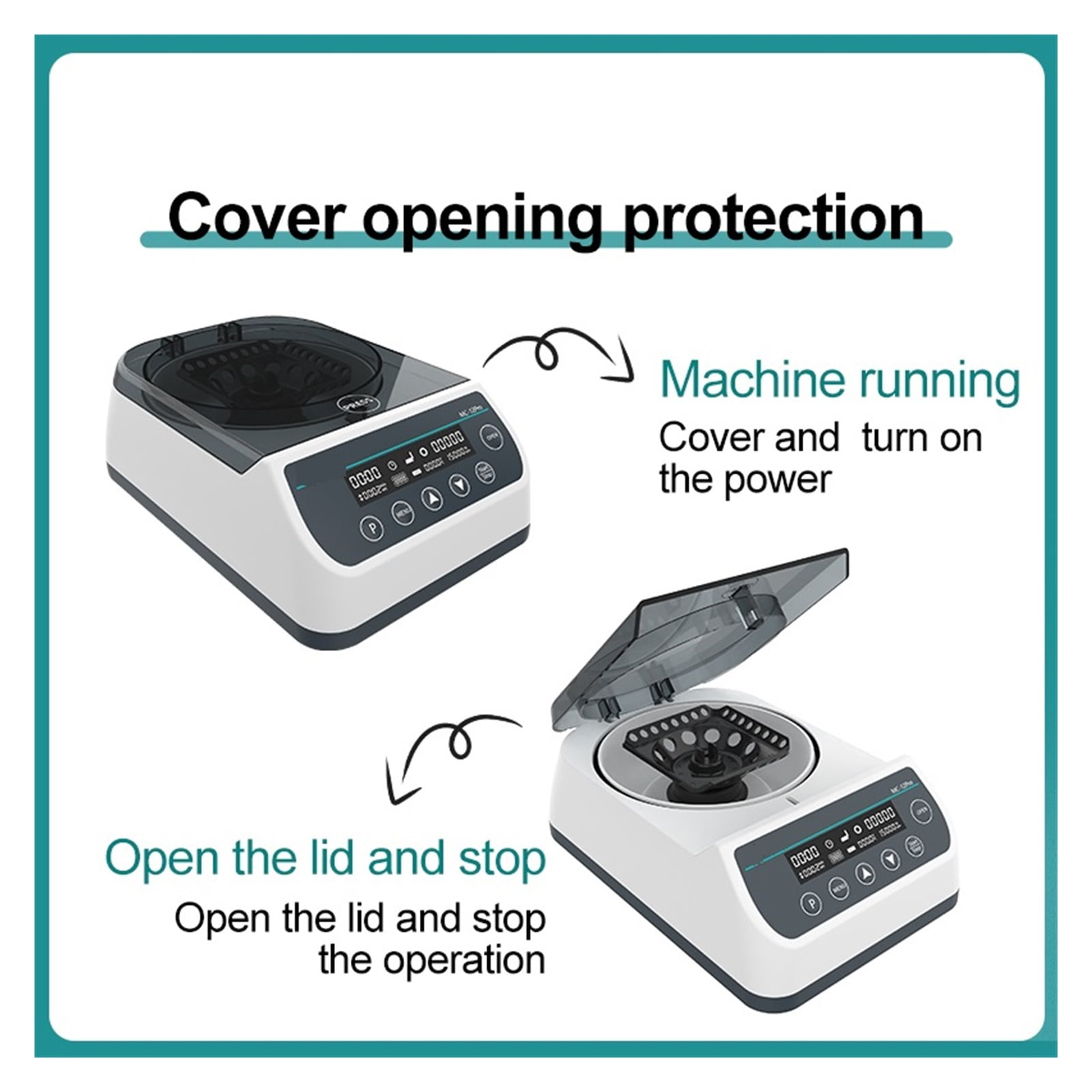 Pcr Centrifuge Machine Digital High-Speed Plasma Centrifuge Lab Microcentrifuge 4000rpm 12000rpm 0.2/0.5/1.5/2ml Centrifuge Tube