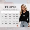 thumbnail image 6 of SWQZVT Women's V Neck Polo Shirt 3/4 Sleeve Collared Casual Business Top Loose Fit Summer Blouse, 6 of 7