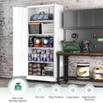 thumbnail image 6 of SOLAURA 73 in Metal Storage Cabinet with Wheels, Garage Rolling Cabinet with Locking Doors and 4 Adjustable Shelves, Lockable Tool Cabinets for Garage, Home, Office(White), 6 of 9