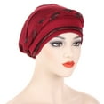 thumbnail image 4 of Yigetop Hijab Cap Women Braid Turban Hats Hat Cap Hair Bonnet Head Scarf Wrap Cover Muslim Head Scarf for Women Wine one Size, 4 of 4