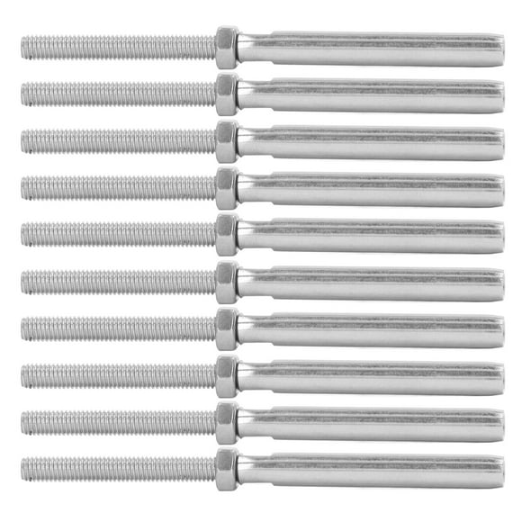 Railing Swage Lag Screw Kit, Thread Swage Lag Screw Stainless Steel Vibration Polished Face 10Pcs Sturdy For Warehouse M5 2.5mm/0.1in,M5 3mm/0.12in,M6 3mm/0.12in,M10 5mm/0.2in