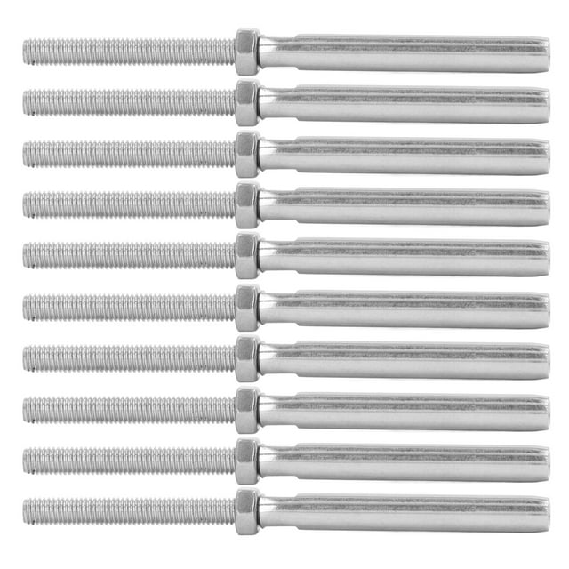 Railing Swage Lag Vis Kit, 10Pcs Filetage Swage Lag Vis en Acier Inoxydable Robuste Haute Résistance pour Entrepôt M5 2.5mm / 0.1in, M5 3mm / 0.12in, M6 3mm / 0.12in, M10 5mm / 0,2in