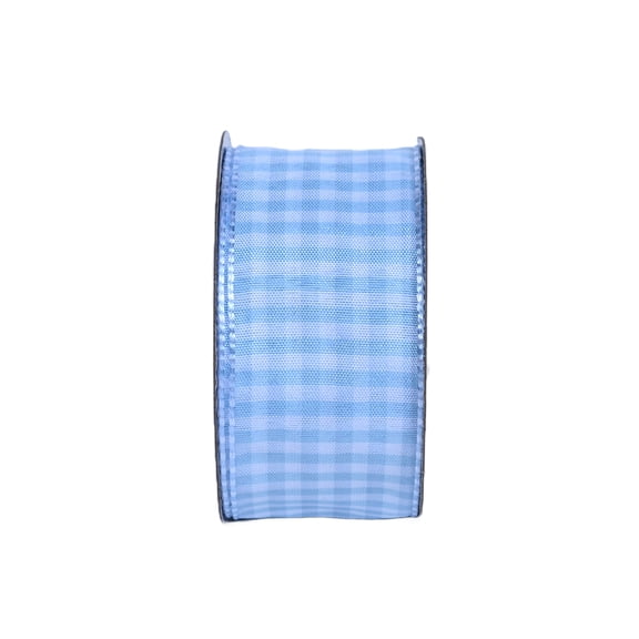 Gwen Studios 1.5" Light Blue Gingham Ribbon, 3 Yards