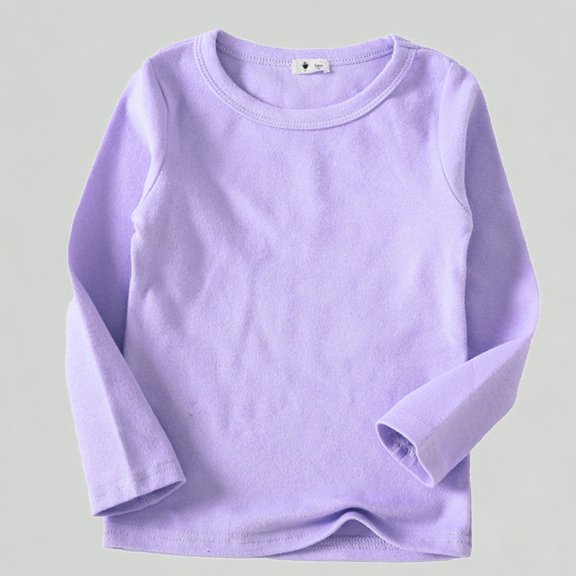 Xijirk Girls Shirts High Collar Soft Long Sleeve Tee for Kids Comfortable Basic Top,7-8 Years