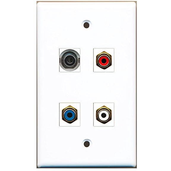 RiteAV - 1 Port RCA Red 1 Port RCA White 1 Port RCA Blue 1 Port 3.5mm Wall Plate