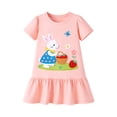 thumbnail image 2 of HILEELANG 2–7T Toddler/Little Girls Pink Bunny Embroidered Casual Dress Size 7T, 2 of 6