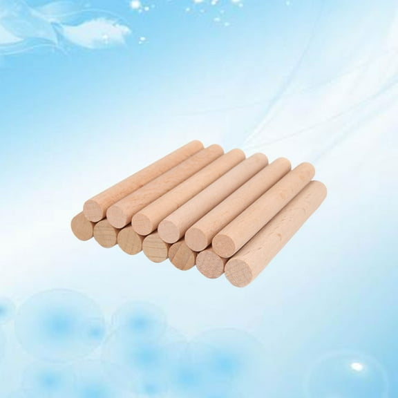 GETAJGHSD 20Pcs Woodcraft Wood Sticks Round Dowel Rods for Diy Projects Woodworkers 10x1.2x1.2cm