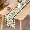 thumbnail image 6 of Spring Eucalyptus Leaves Greenery Table Runner, Black White Buffalo Plaid Check Kitchen Dining Table Decor, Green Plants Botanical Summer Farmhouse Home Decoration Party Supply 13 x 90 Inches, 6 of 6