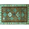 thumbnail image 1 of Ahgly Company Machine Washable Indoor Rectangle Persian Turquoise Blue Traditional Area Rugs, 5' x 8', 1 of 4