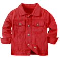 thumbnail image 1 of Chaqueta vaquera Cromoncent para niños y niñas con forma de P, roja, de 12 a 13 años, 1 of 7