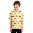 thumbnail image 4 of Hearthz Boys School Uniform Polo Shirts Cherry Floral Printed Short Sleeve Preppy Shirts for Girls Lapel Collar Preppy Clothes Teen Girl School Uniform 7-8Y, 4 of 4