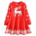 thumbnail image 2 of Filles Enfants Enfant Noël Elk Chandail Tricoté Hiver à Manches Longues Robe Chandail, 2 of 5