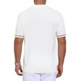 thumbnail image 3 of Men's Textured Polo Shirt Zip Up Ribbed Hem Short Sleeve Golf Polo Shirts M White, 3 of 6