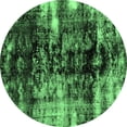 thumbnail image 1 of Ahgly Company Indoor Round Abstract Emerald Green Modern Area Rugs, 4' Round, 1 of 4