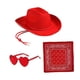 thumbnail image 3 of Sombrero de vaquero jinwen Sombrero de ala grande Rojo, 3 of 8