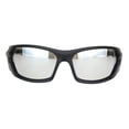 thumbnail image 2 of Choppers Mens Classic Rectangular Warp Biker Plastic Sunglasses Matte Black Grey Silver, 2 of 4