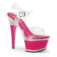 thumbnail image 2 of 6 1/2" Heel, 2 1/2" PF Ankle Strap Sandal w/RS Detail - Clr/H. Pink, 6, 2 of 2