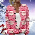 thumbnail image 2 of SRZYMJ Christmas Sweaters for Women Ugly Funny Xmas Tree Print Button Up Cardigans Fall Winter Vintage Knitted Outerwear Coat, 2 of 4