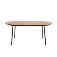 thumbnail image 5 of LeisureMod Tule Mid-Century Modern 71" Oval Dining Table with MDF Top and Black Steel Legs for Kitchen and Dining Room (Walnut), 5 of 14