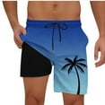thumbnail image 2 of COSFO Hawaiian Mens Big And Tall Swim Trunks Casual Elastic Waist Relaxed Fit Drawstring Beach Board Shorts, 2 of 9