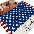 thumbnail image 2 of 4th of Washable Area Rug 5 x 8 ft July Patriotic Independence Day Star Red Stripe, Soft Non Slip Rugs Stain Repellent Indoor Felt Carpet for Living Dining Room Bedroom Home Office, 2 of 9