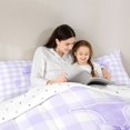 thumbnail image 5 of Manfei Grid Themed Alphabet J Pattern 7pcs Queen Bedding,Purple Girly Bow Knot Bedding Comforter Set Queen,Reversible, 5 of 7