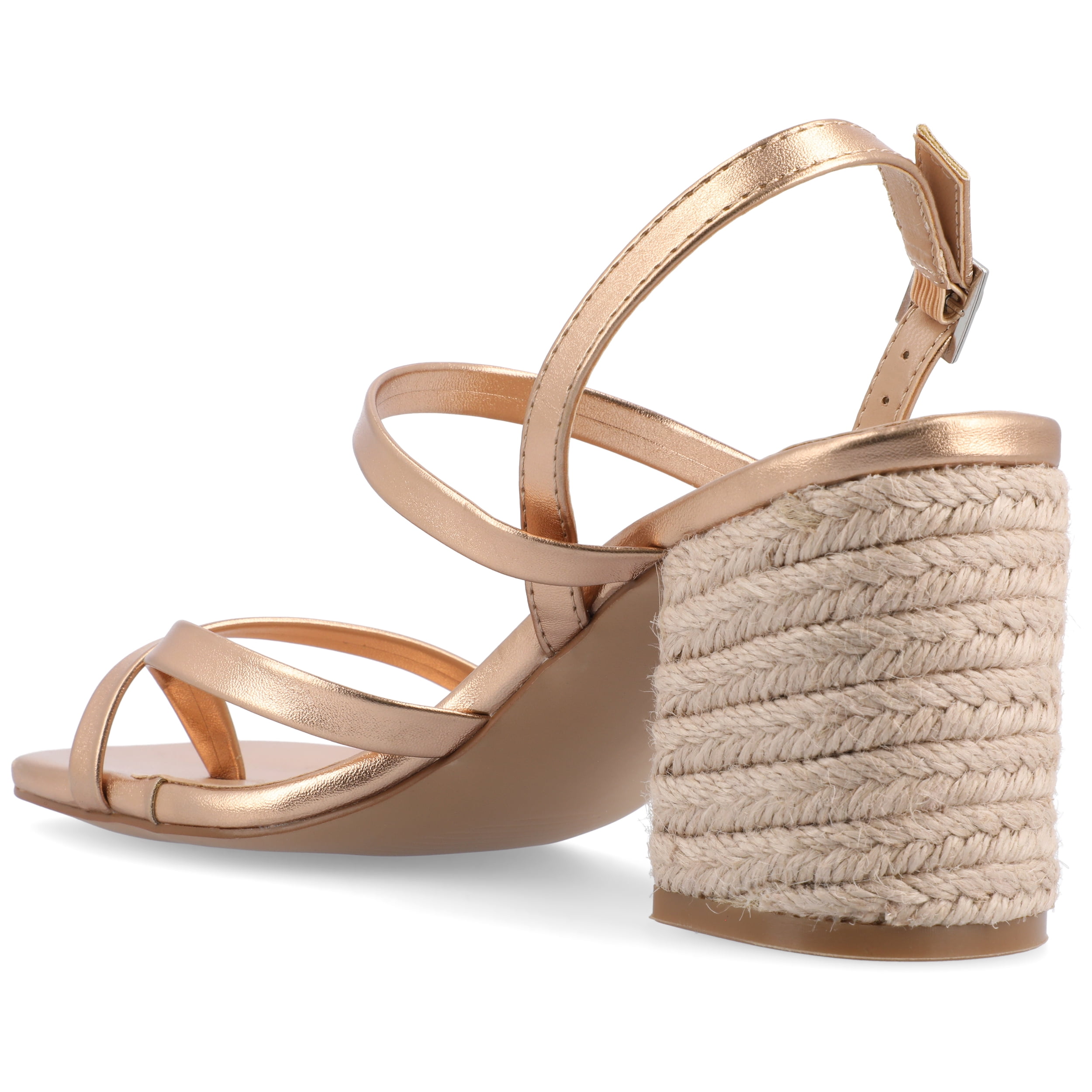 Journee Womens Olivina Jute Covered Block Heel Dress Sandals