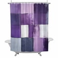 thumbnail image 2 of Abstract Color Block Shower Curtain for Bathroom Decor, Dark Purple Block Oil Painting Gradient Waterproof Fabric Shower Curtain, 72"x96" Set with 12 Hooks, 2 of 9