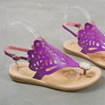 thumbnail image 4 of KBODIU Women's Hollow Sandals Summer Beach Flip-Flops Women Flat Slippers Purple 36, 4 of 5