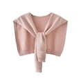 thumbnail image 2 of Youpwaven Women's Knitted Shoulder Wrap, Breathable Lightweight Summer Shawl, Versatile Tie-Front Fake Collar Shrug, Chic Sun Protection Cape for Dresses and Tops, 2 of 3