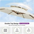 thumbnail image 5 of PURPLE LEAF 13FT Deluxe Round Wood Grain Patio Umbrella, Large Offset Cantilever Umbrella with 360° Rotation, Cream, 5 of 13