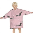 thumbnail image 3 of Cute Cartoon Dachshund Blanket Hoodies for Kids 6-13YR Oversize Wearable Blanket Hoodies for Boys Girls Teens, 3 of 7
