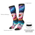thumbnail image 6 of Haiem Starry Sky Pine Tree Donut Socks, Funny Novelty Crazy Design Cotton Socks Sports Socks Knee High Socks For Men, Women,1Pairs - Gift For Working Friends, 6 of 8