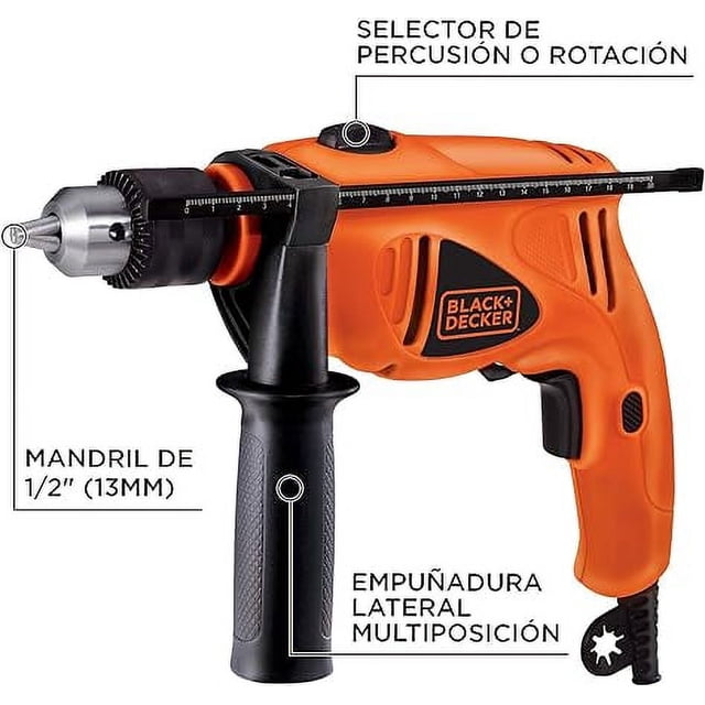 Rotomartillo 1/2 550W 6.0 Amp 0-2800Rpm B+D Hd500 B3 Stanley DH6013+18-612PAQ