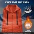 thumbnail image 4 of Long Puffer Vest Jackets Womens Hooded Mid-length Warm Lightweight Zip-up Cotton Puffy Down Coat Winter Outwear (M, Orange A), 4 of 7