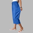 thumbnail image 6 of Cutuoiiu Casual Womens Cropped Pants Cotton Polyester Blend Elastic Waist with Button Cuffs and Pockets for Travel Gift, 6 of 9