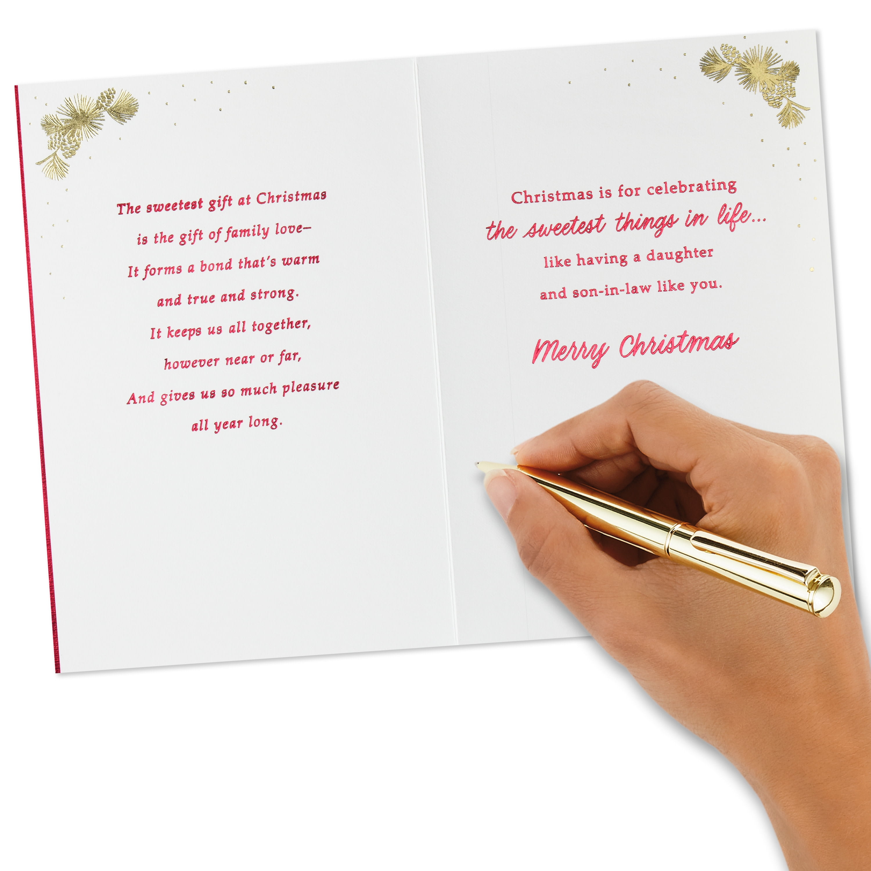 Hallmark Thomas Kinkade Christmas Greeting Card for Daughter and Son-in-Law (Family Is a Gift)