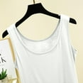 thumbnail image 7 of JGGSPWM Women's Tank Tops Summer Crewneck Sleeveless Casual Racerback Shirts Loose Comfy Solid Color Basic Tees Top White 2XL, 7 of 7