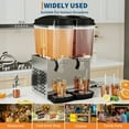 thumbnail image 5 of 36L 2-Tank Commercial Cold Beverage Dispenser – 380W Stainless Steel Juice Machine – Thermostat Control, Refrigerated Water and Drink Dispenser – Perfect for Restaurants, Bars, Cafes, Parties, 5 of 8