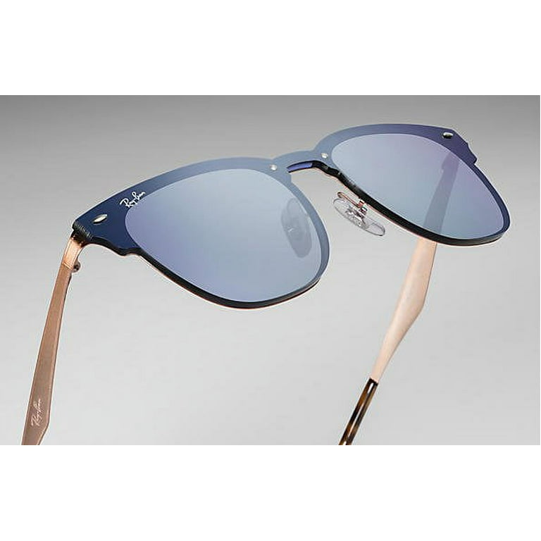 Ray-Ban RB3576N BLAZE CLUBMASTER 90391U 47M Brushed Copper/Dark Violet  Silver Mirror Sunglasses For Men For Women 