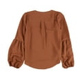 thumbnail image 2 of bar III Womens Blouson Sleeve Knit Blouse, Brown, Medium, 2 of 2