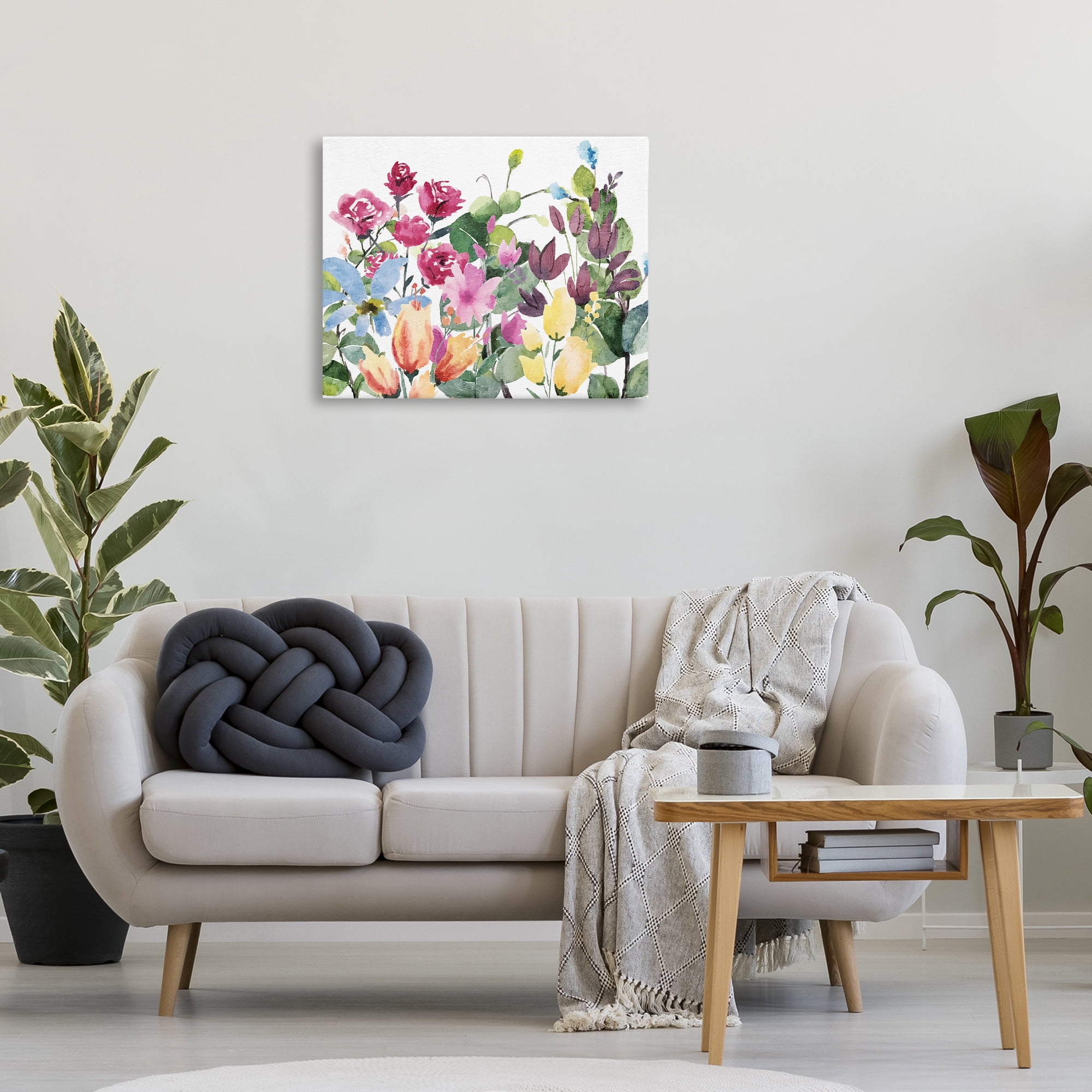 Stupell Industries Floral Blooming Colors Botanical & Floral Painting Gallery Wrapped Canvas Art Print Wall Art, 30 x 24
