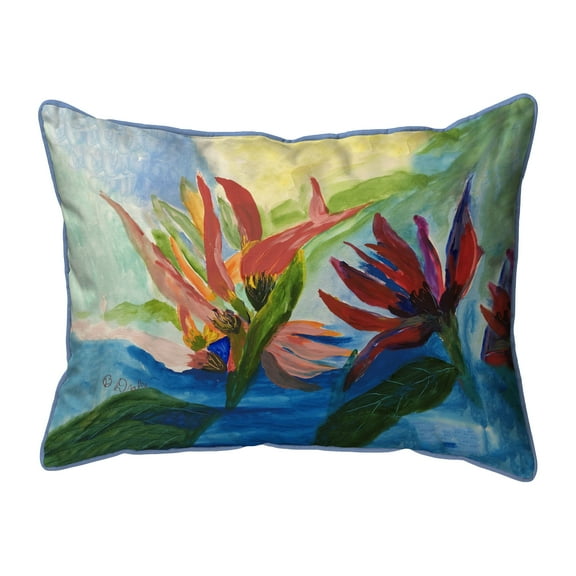 Betsy Drake Interiors Flaming Flowers Extra Large Zippered Pillow 20x24