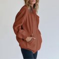 thumbnail image 4 of Dyfzdhu Zip Up Hoodie for Women Spring Fall Oversized Sweatshirt With Pocket Casual Drawstring Solid Color Long Sleeve Jacket Brown, 4 of 7