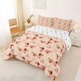 thumbnail image 2 of Homewish Cute Dachshund Dog Full Size Comforter Sets,Bowtie Cherry Bedding Comforter Set,Beige,Polkadot Reversible,3 Pieces,1 Comforter and 2 Pillowcases, 2 of 7