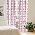 thumbnail image 2 of Ambesonne Flower Curtains, Pink Peony Garden, Pair of 28"x63", Pale Pink and Pale Green, 2 of 5