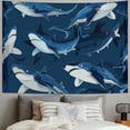 thumbnail image 2 of Orinice Sharks Tapestry Wall Hanging Unique Style Graphic Tapestries Home Wall Decor Art for Living Room Bedroom Apartment Farmhouse Dorm 50x40inch, 2 of 6