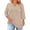 Khaki, variant on Kixjoy 3/4 Length Sleeve Womens Tops Plus Size Casual Crewneck Shirts Loose Fit Business Basic Blouse Fashion Hollow Fall Outfits for Women, Pink 5XL