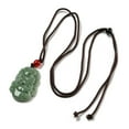 thumbnail image 2 of 2pc Natural Jadeite Pendant Necklaces with Resin Bead and Wax Rope the 12 Chinese Zodiac Dragon 27.56 inch(70cm) Pendant: 33.5x21.5mm, 2 of 4